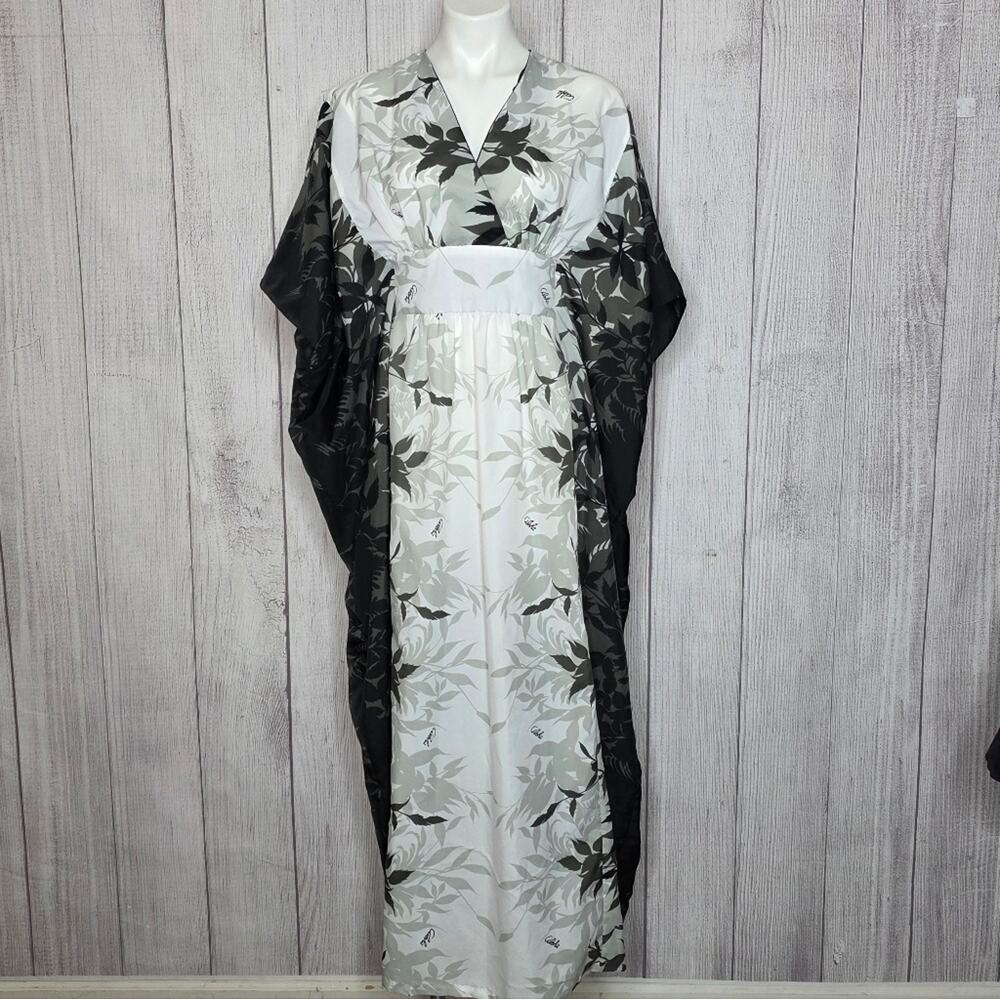 VTG Royal Creations Floral Kaftan Maxi Dress, Made in Hawaii Lounge Glam - OSFA